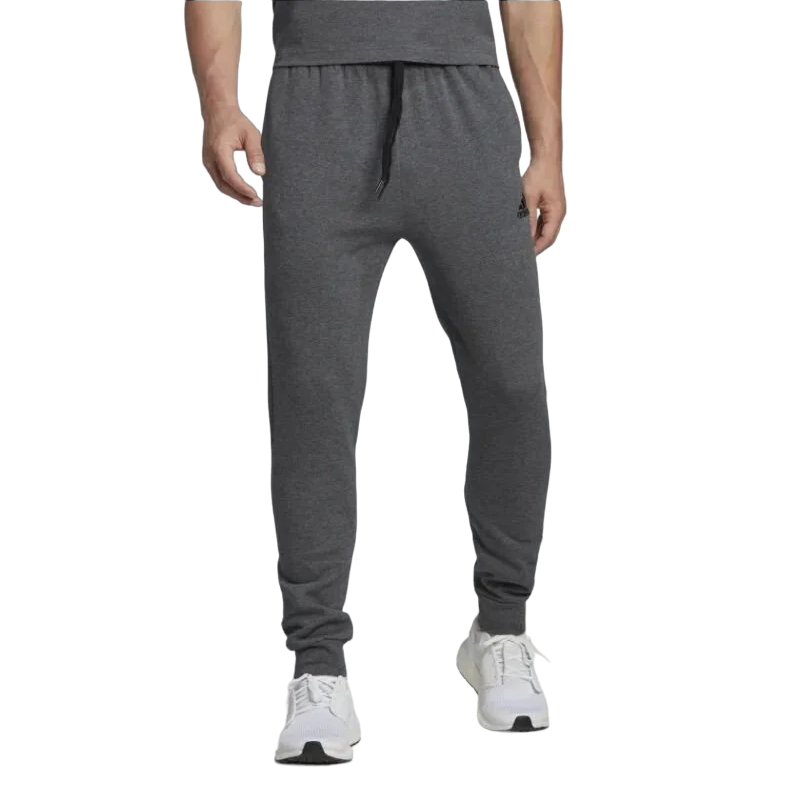 Adidas pantalone sportivo da uomo in cotone felpato HL2243 grigio