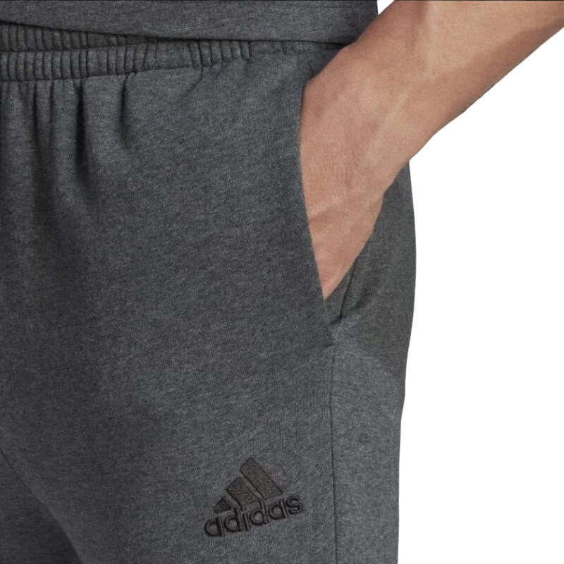 Adidas pantalone sportivo da uomo in cotone felpato HL2243 grigio
