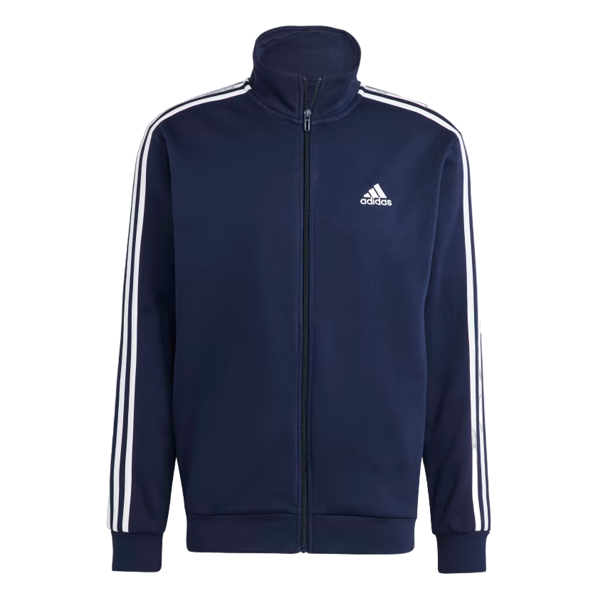 Adidas tuta sportiva Basic 3 strisce in cotone felpato IJ6064 blu