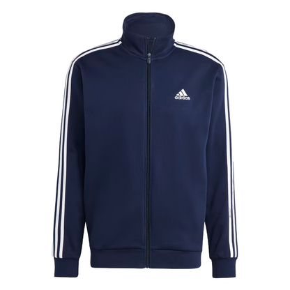 Adidas tuta sportiva Basic 3 strisce in cotone felpato IJ6064 blu