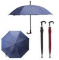 Large 105cm Men's Women's Windproof Rain Umbrella with Walking Stick Handle