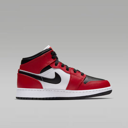 Air Jordan 1 Mid GS Junior Black Red - 554725-069