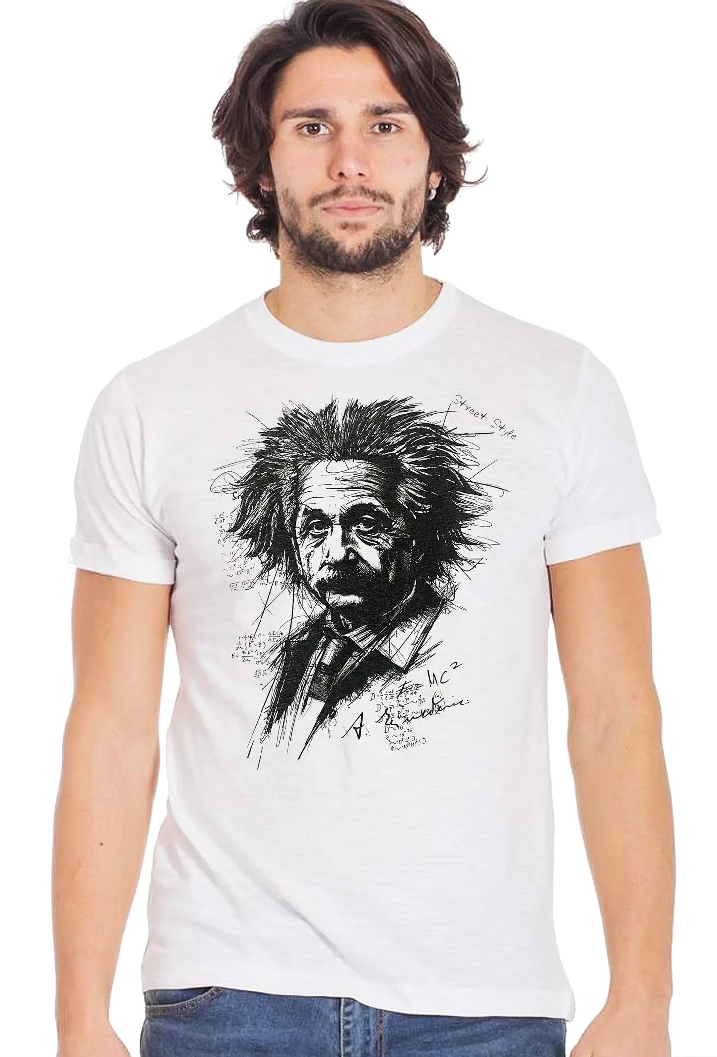 Albert Einstein — T-shirt Uomo Urban Slub Cotone