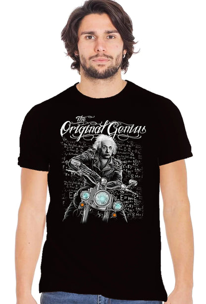 T-Shirt Albert Einstein Genius Tattoo - Cotone Fiammato Uomo