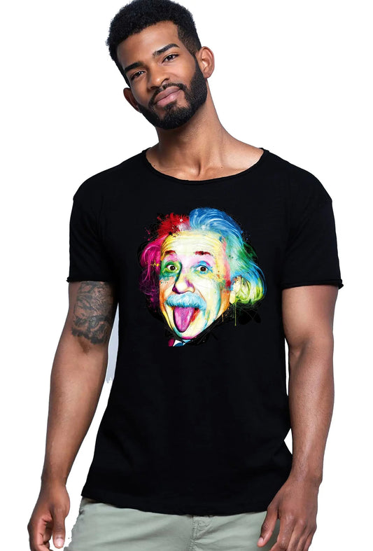 Men's Albert Einstein The Legend Stylized Color Slub Cotton T-Shirt