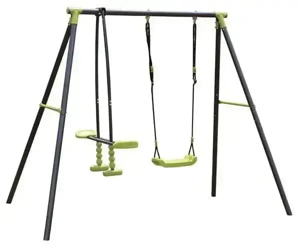 Altalena doppia in tubo di acciaio da 45mm 208x136x180h