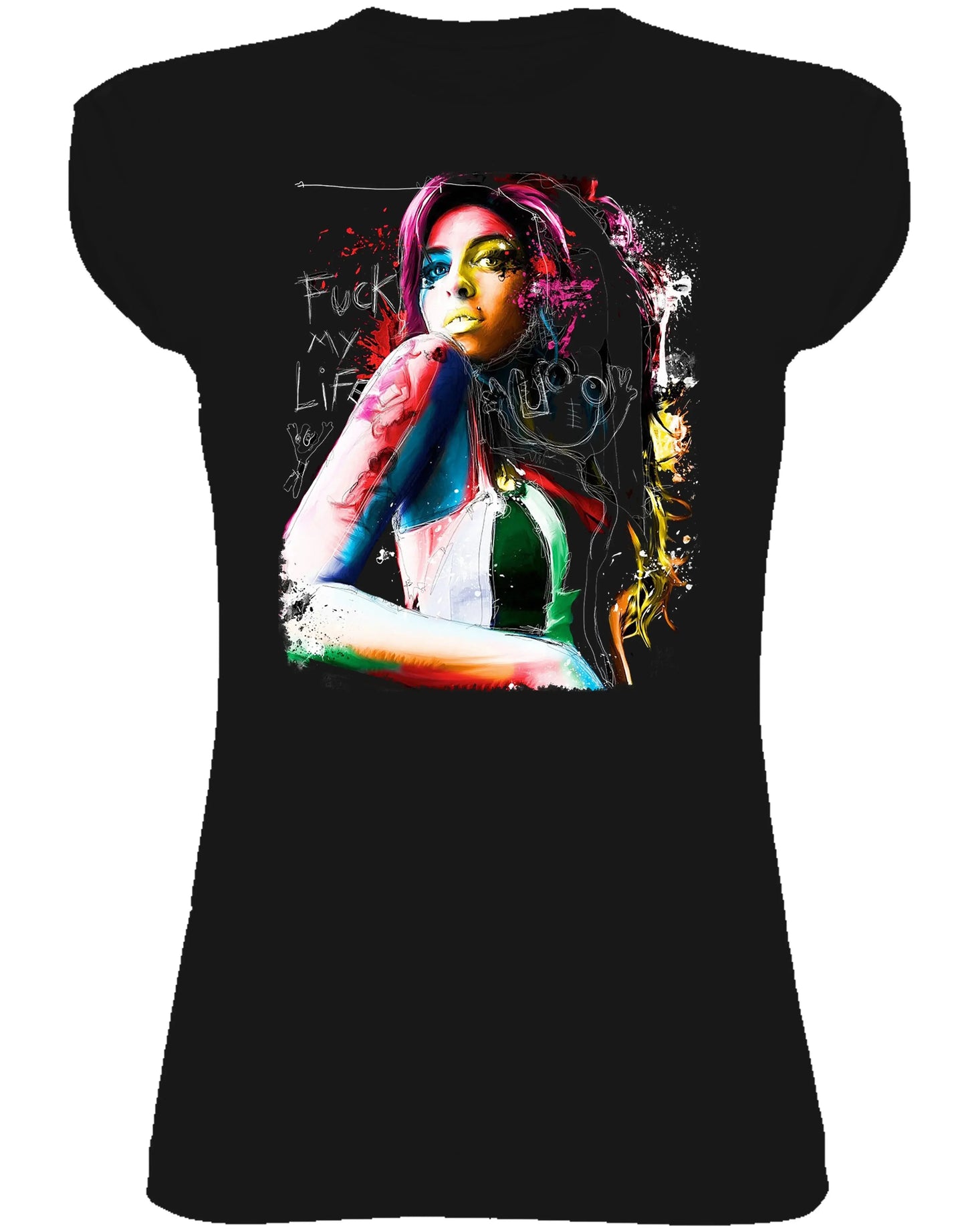 T-shirt Amy Winehouse Donna Bio - The Legend Made in Italy