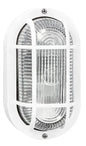 Efesto white wall light with oval grille
