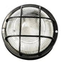 Efesto black wall light with round grille
