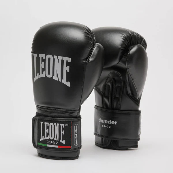 Leone Guanti Boxe Thunder GN383 Nero 12 oz – Guanti unisex, protezione, allenamento, imbottitura tecnica