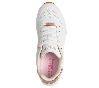 Skechers scarpa sneakers junior Uno Gen 1 Shimmer Wave 310286L/WHT bianca