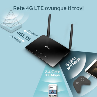 Archer MR402 Router Wi-Fi con SIM 4G LTE CAT4 AC1200Mbps