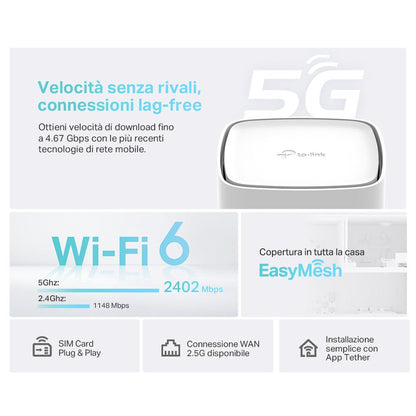 Archer NX600 Router 5G Wi-Fi 6 AX3600Mbps, Porta 2.5G