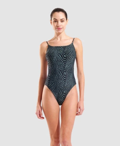Arena Costume Intero Donna Verde Nero Water Prints 009398506
