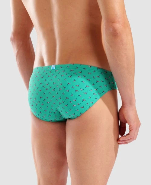Arena Slip Piscina Uomo Verde - Briefs Allover Flags 005244670