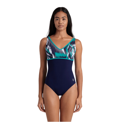 Arena Costume Intero Donna Bodylift Jennifer Wing Coppa C Blu Verde - 007111-750
