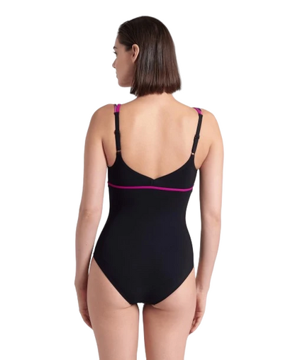 Arena Costume Intero Donna Bodylift Jennifer Wing Plus Coppa C Nero Vino - 007111-750