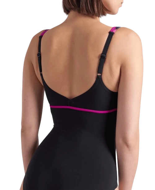 Arena Costume Intero Donna Bodylift Jennifer Wing Plus Coppa C Nero Vino - 007111-750
