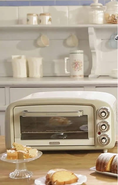 ARIETE ELEKTROBACKOFEN 0979 VINTAGE 18 LT 1380W STAHL TIMER KOMPAKT BEIGE