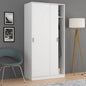 Elegant White Wardrobe with 2 Sliding Doors 100 x 50 x 200 H cm