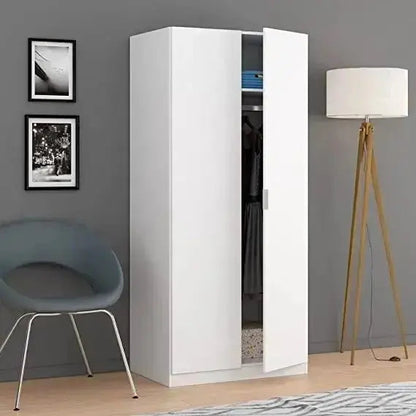 Kleiderschrank Zwei Türen Oz - Eleganz und Funktionalität in Mattweiß