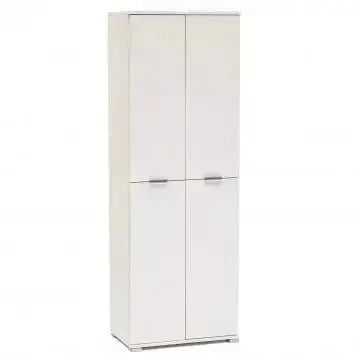 Kleiderschrank 4 Türen Weiß, 60x38x174 cm