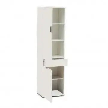 Armadio Bianco con 2 Ante e 1 Cassetto, cm 45x38x174