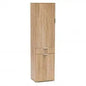 Natural Chest of Drawers with 2 Doors and 1 Drawer, 45x38x174 cm