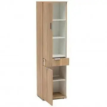 Armadio Cassetto Naturale con 2 Ante e 1 Cassetto, cm 45x38x174