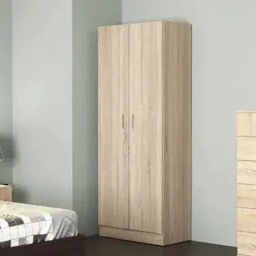Kleiderschrank Leopold Helle Eiche: Hochwertiges Holz, 80x52x180 cm