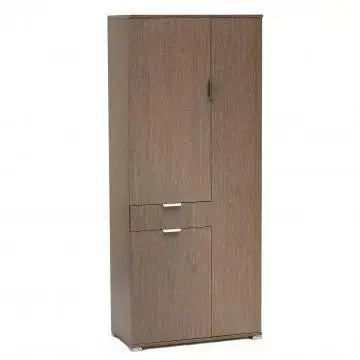 Kleiderschrank aus Eiche Grau mit 3 Türen und 1 Schublade, 75x38x174 cm