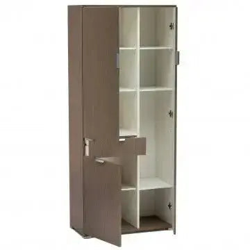 Kleiderschrank aus Eiche Grau mit 3 Türen und 1 Schublade, 75x38x174 cm