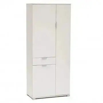 Kleiderschrank mit 3 Türen und 1 Schublade Weiß, 75x38x174 cm