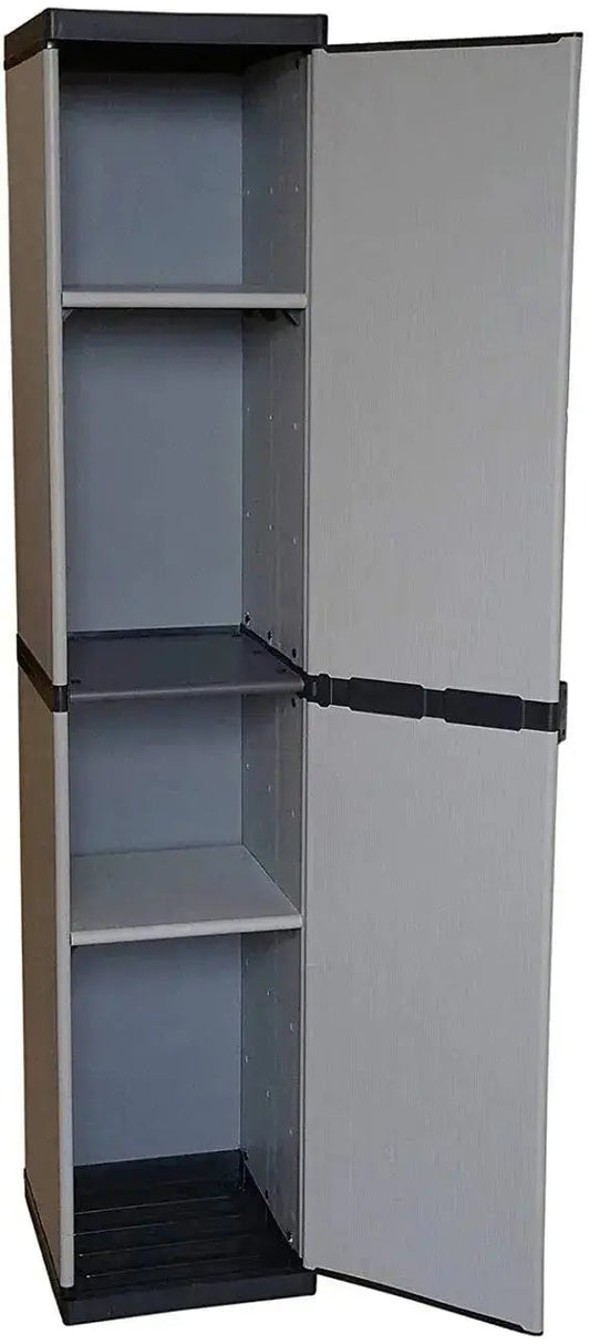 Hochwertiger Harzschrank mit 3 Regalböden und modernem Design - 34x39,5x168 cm