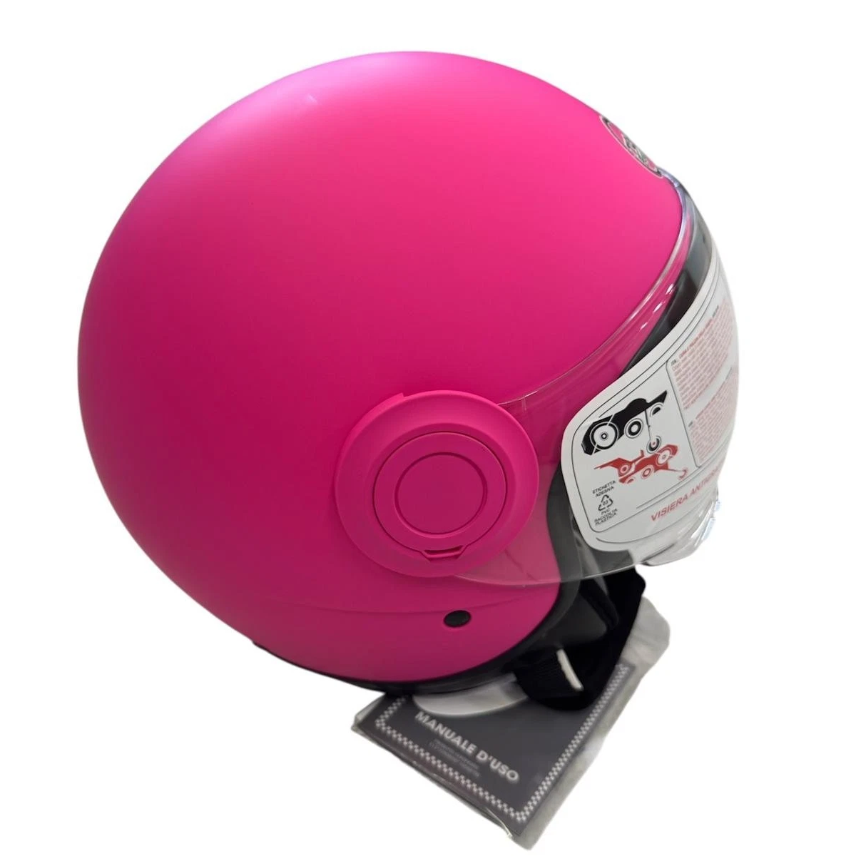 Casco Jet Sirio Matt Moto Scooter Omologato Ece Visiera Removibile (Rosa Tg.S)
