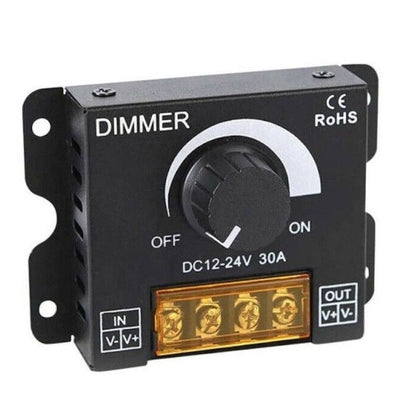 Dimmer Analogico Per Strisce Strip Led Manuale Con Rotella Manopola 30A 12V/24V