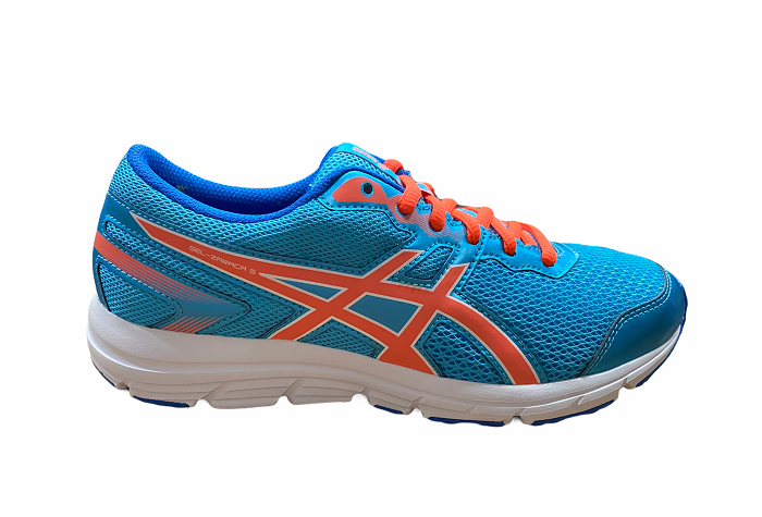 Asics Gel Zaraca 5 GS C635N 3906 - Scarpe Running Ragazzo Azzurro Arancione | 8718833845751