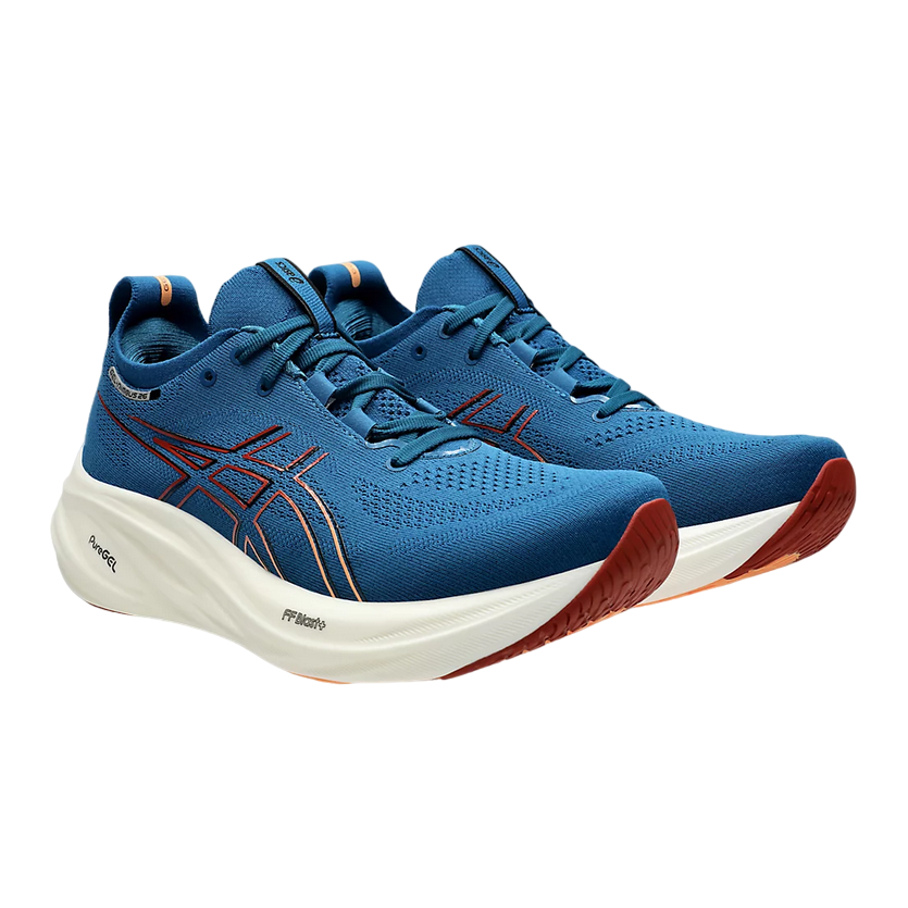 Asics Gel Nimbus 26 1011B794-404 Blu Arancio - Scarpa Running Uomo Ammortizzazione Massima
