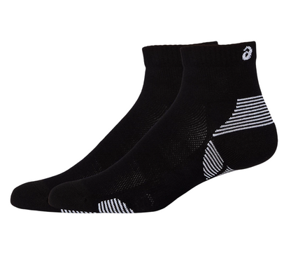 Asics calza da corsa ammortizzante be traspirante Cushion Run 3013A800-002 nero. Confezione da 2 paia