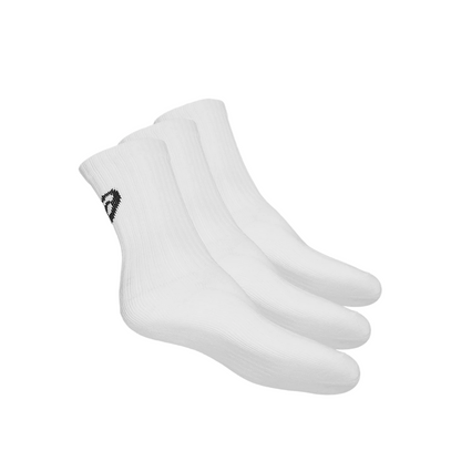 Asics calza multisport ammortizzata altezza media Crew 155204 0001 bianco. Confezione da 3 paia