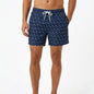 Astrolabio Men's Swim Trunks Boats Pattern Blue - M99I TU59 4F