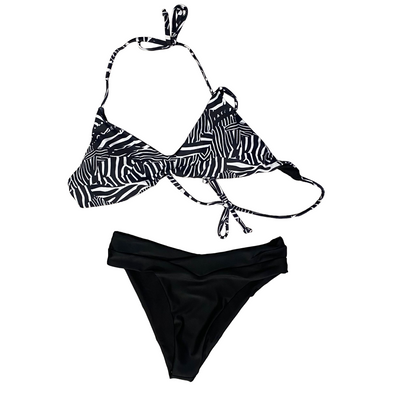Astrolabio Costume da Bagno Due Pezzi Donna Bianco Nero - M78D EZW