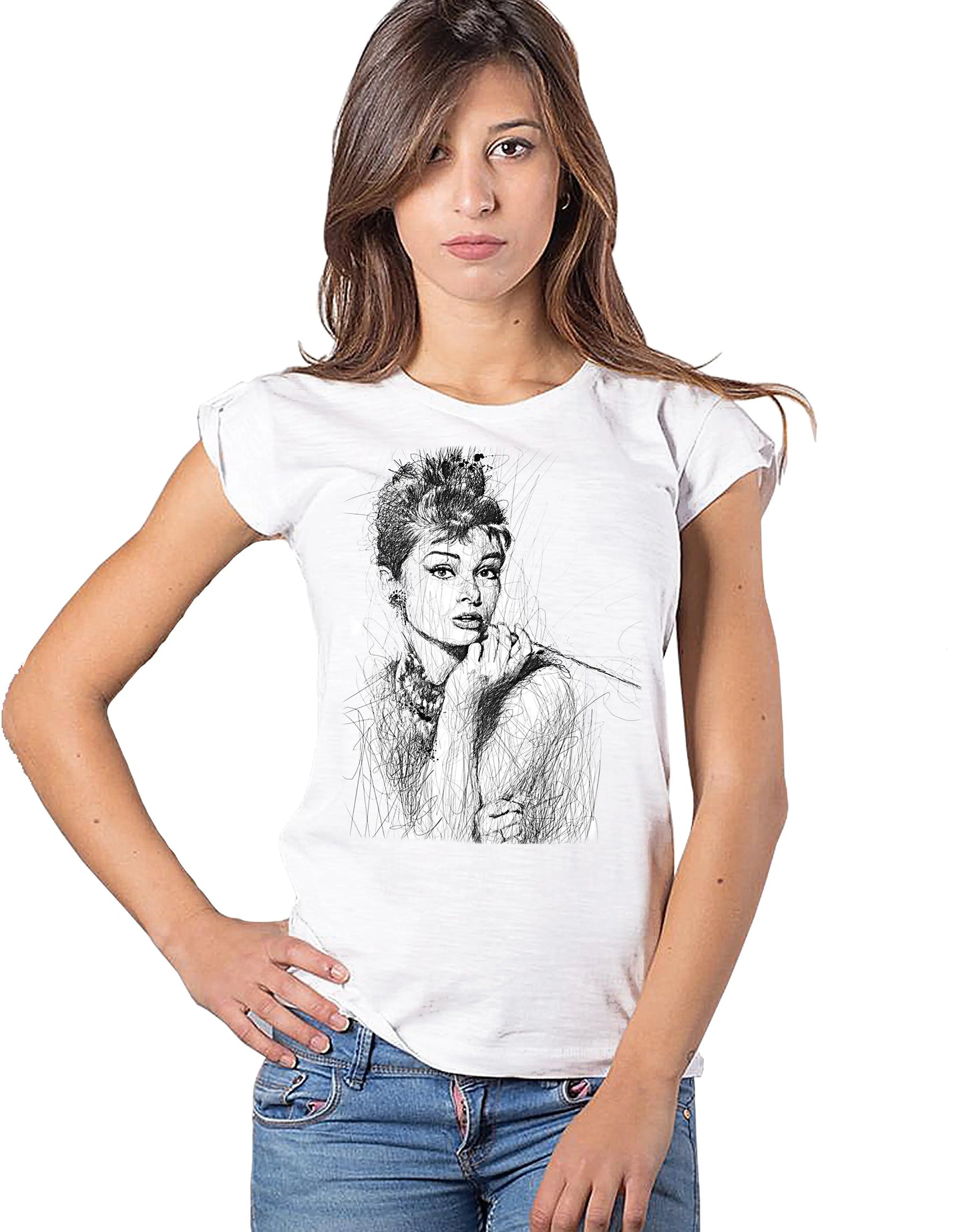 T-shirt Audrey Hepburn Stilizzata — STREET STYLE