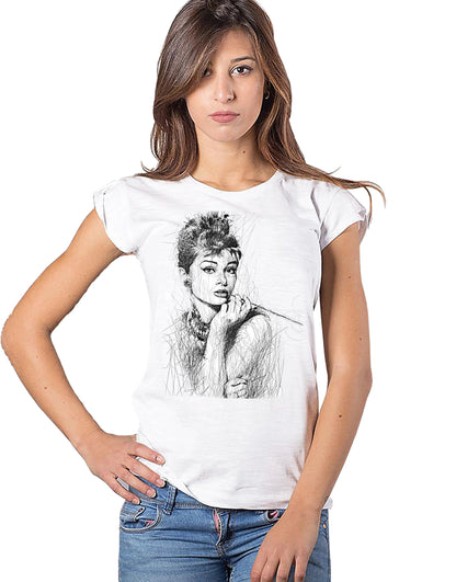 T-shirt Audrey Hepburn Stilizzata — STREET STYLE