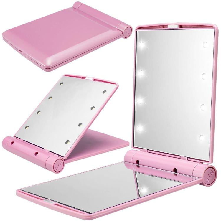 Mini LED-Kosmetikspiegel, tragbar, beleuchtet, drehbar, faltbar