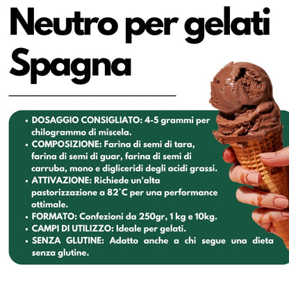 Neutro per Gelati Spagna - Il Segreto per un Gelato Cremoso e di Alta Qualità - Stabilizzante per Gelato