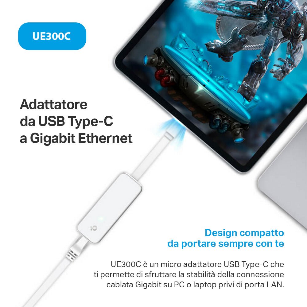 UE300C Adattatore di Rete da USB 3.0 Type C a Gigabit Ethernet