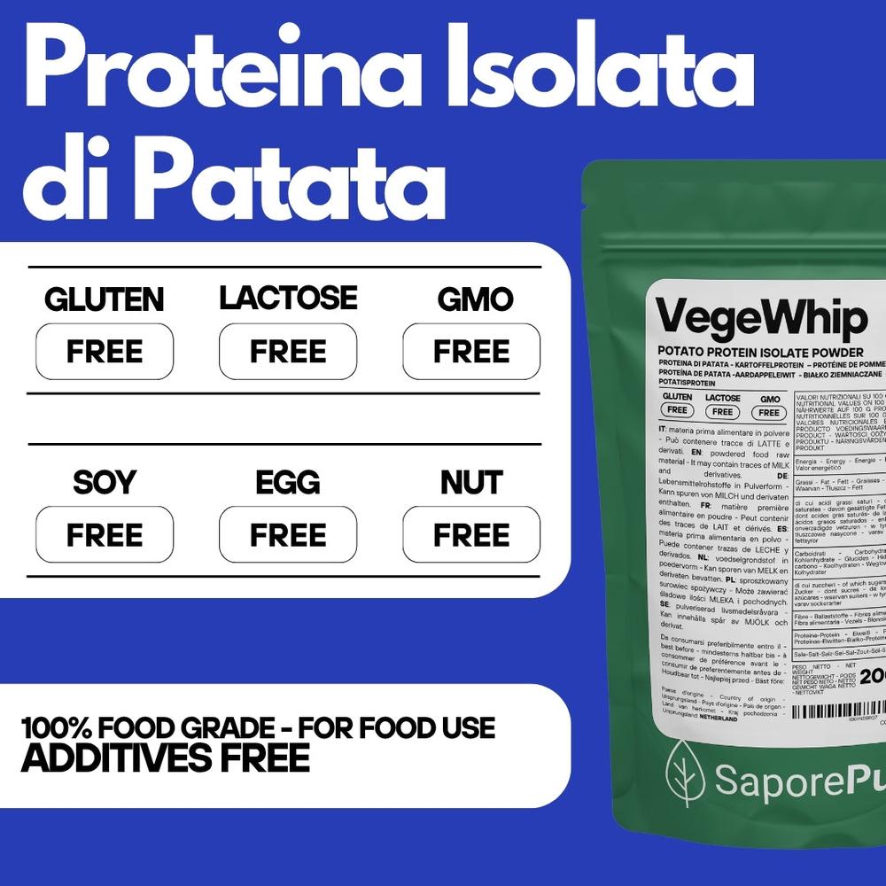 Proteine Isolate di Patata - Albume Vegano - VegeWhip - Per realizzare prodotti Vegan