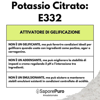 Potassio Citrato - Citrato di Potassio - Origine GERMANIA - Sostituto del Sale