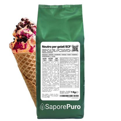 Neutro per gelato 5CF - Stabilizzante per Gelati MADE IN ITALY - Impiego a caldo e fredd
